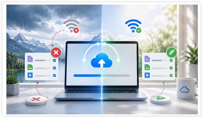 Upload abbrechen und automatische Wiederverbindung bei DROPPY