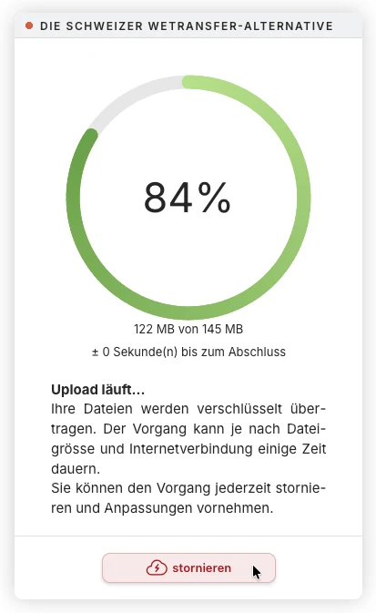 Schritt 6: Upload-Fortschritt