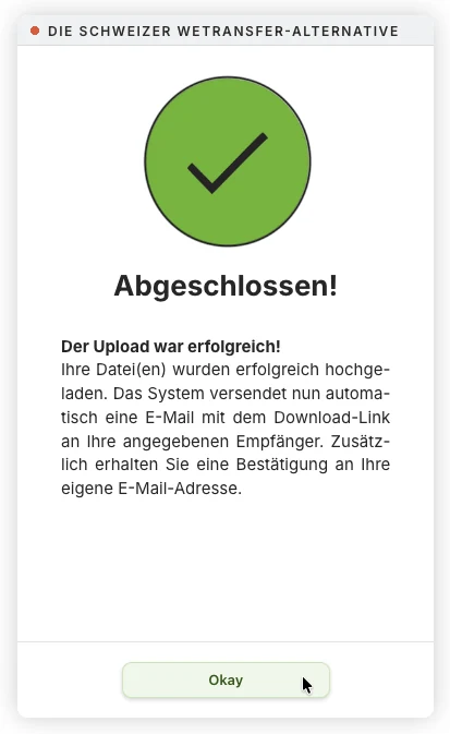 Schritt 7: Abgeschlossen – Versand per E-Mail